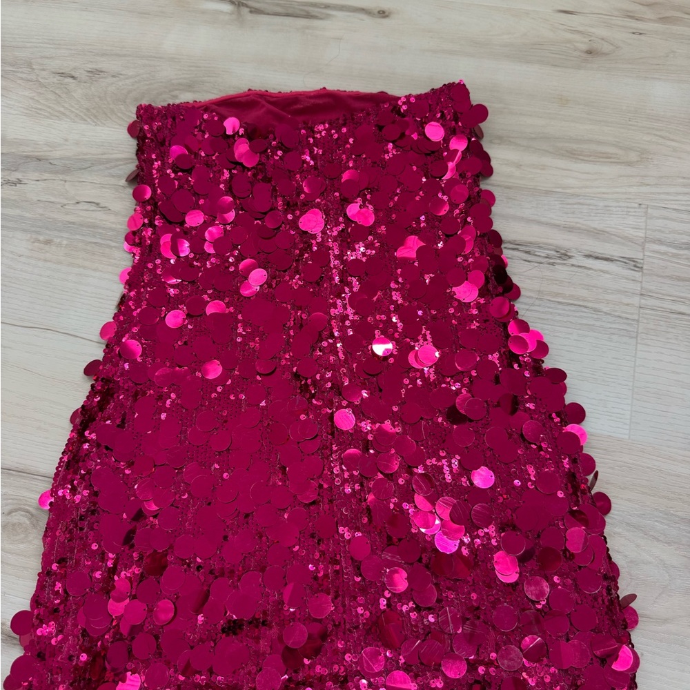 White Fox Boutique Hot Pink Sequin Mini Dress - Picture 3 of 4